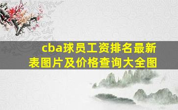 cba球员工资排名最新表图片及价格查询大全图