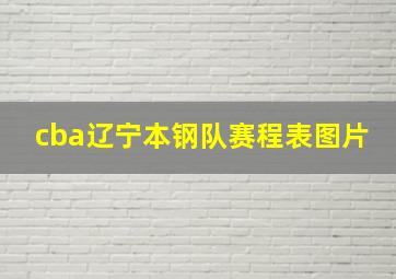 cba辽宁本钢队赛程表图片