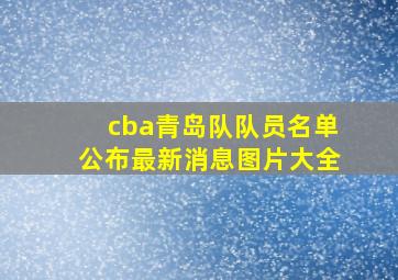 cba青岛队队员名单公布最新消息图片大全