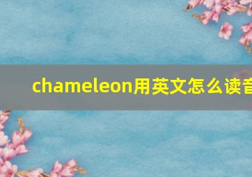 chameleon用英文怎么读音