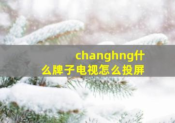 changhng什么牌子电视怎么投屏