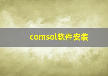 comsol软件安装