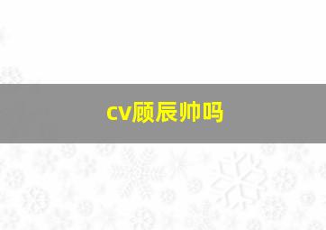 cv顾辰帅吗