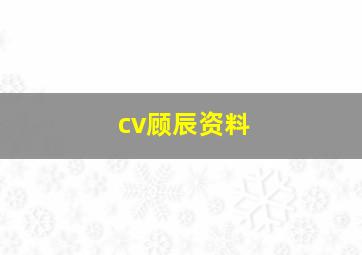 cv顾辰资料