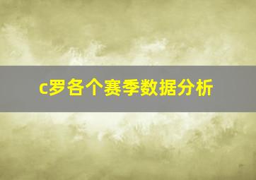 c罗各个赛季数据分析