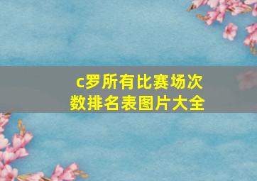 c罗所有比赛场次数排名表图片大全