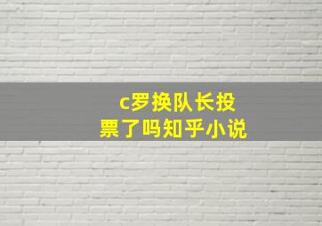 c罗换队长投票了吗知乎小说