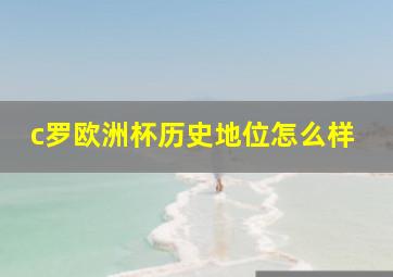 c罗欧洲杯历史地位怎么样