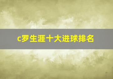 c罗生涯十大进球排名