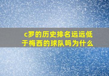 c罗的历史排名远远低于梅西的球队吗为什么