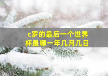 c罗的最后一个世界杯是哪一年几月几日