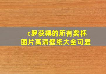 c罗获得的所有奖杯图片高清壁纸大全可爱