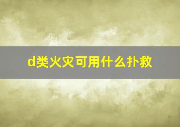 d类火灾可用什么扑救