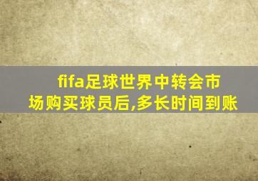 fifa足球世界中转会市场购买球员后,多长时间到账