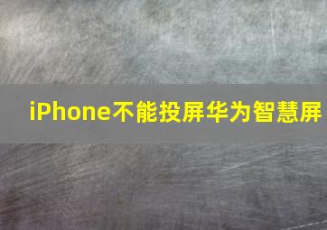 iPhone不能投屏华为智慧屏