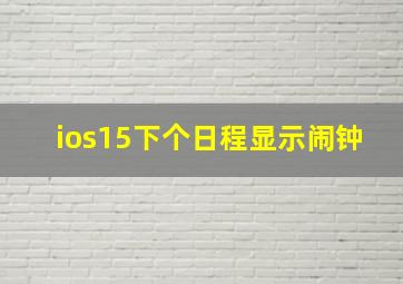 ios15下个日程显示闹钟