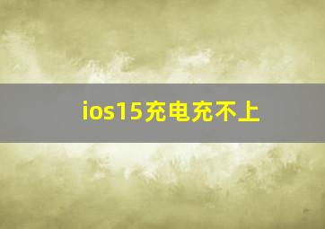 ios15充电充不上