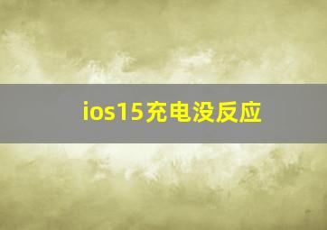 ios15充电没反应