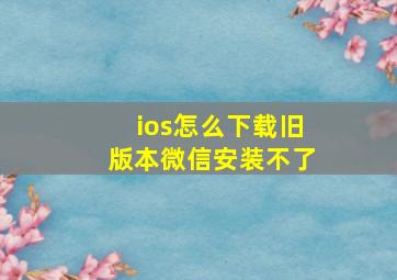 ios怎么下载旧版本微信安装不了