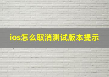 ios怎么取消测试版本提示