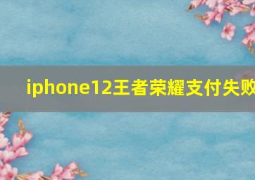 iphone12王者荣耀支付失败