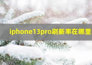 iphone13pro刷新率在哪里调