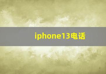 iphone13电话