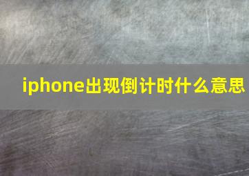 iphone出现倒计时什么意思