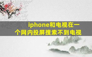 iphone和电视在一个网内投屏搜索不到电视