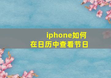 iphone如何在日历中查看节日