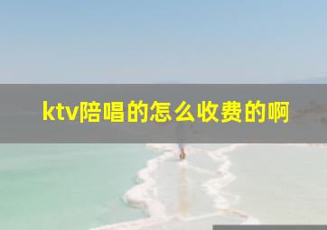 ktv陪唱的怎么收费的啊