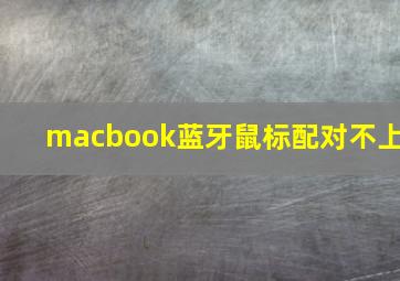 macbook蓝牙鼠标配对不上