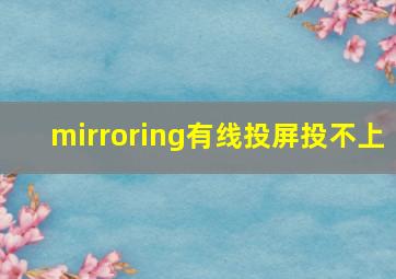 mirroring有线投屏投不上