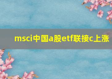 msci中国a股etf联接c上涨