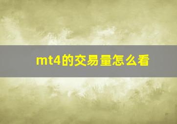 mt4的交易量怎么看