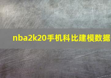 nba2k20手机科比建模数据