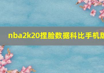 nba2k20捏脸数据科比手机版