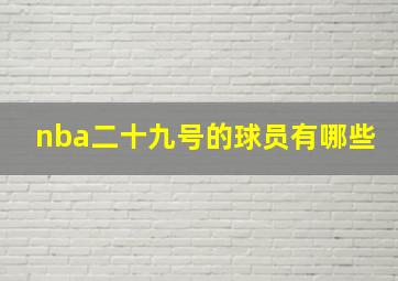 nba二十九号的球员有哪些