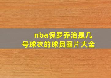 nba保罗乔治是几号球衣的球员图片大全