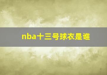 nba十三号球衣是谁