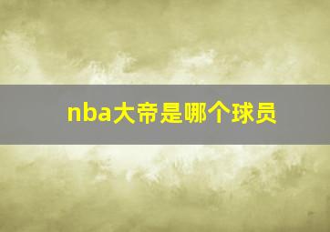 nba大帝是哪个球员