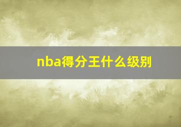 nba得分王什么级别