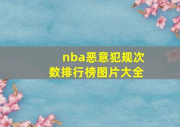 nba恶意犯规次数排行榜图片大全