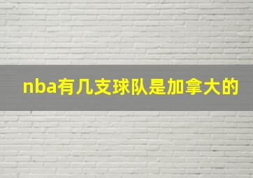 nba有几支球队是加拿大的