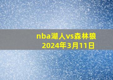 nba湖人vs森林狼2024年3月11日