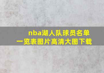 nba湖人队球员名单一览表图片高清大图下载