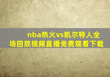 nba热火vs凯尔特人全场回放视频直播免费观看下载