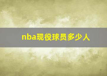 nba现役球员多少人