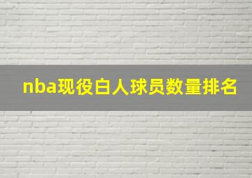 nba现役白人球员数量排名