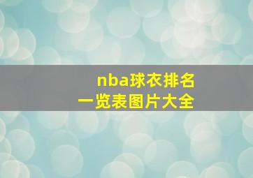 nba球衣排名一览表图片大全